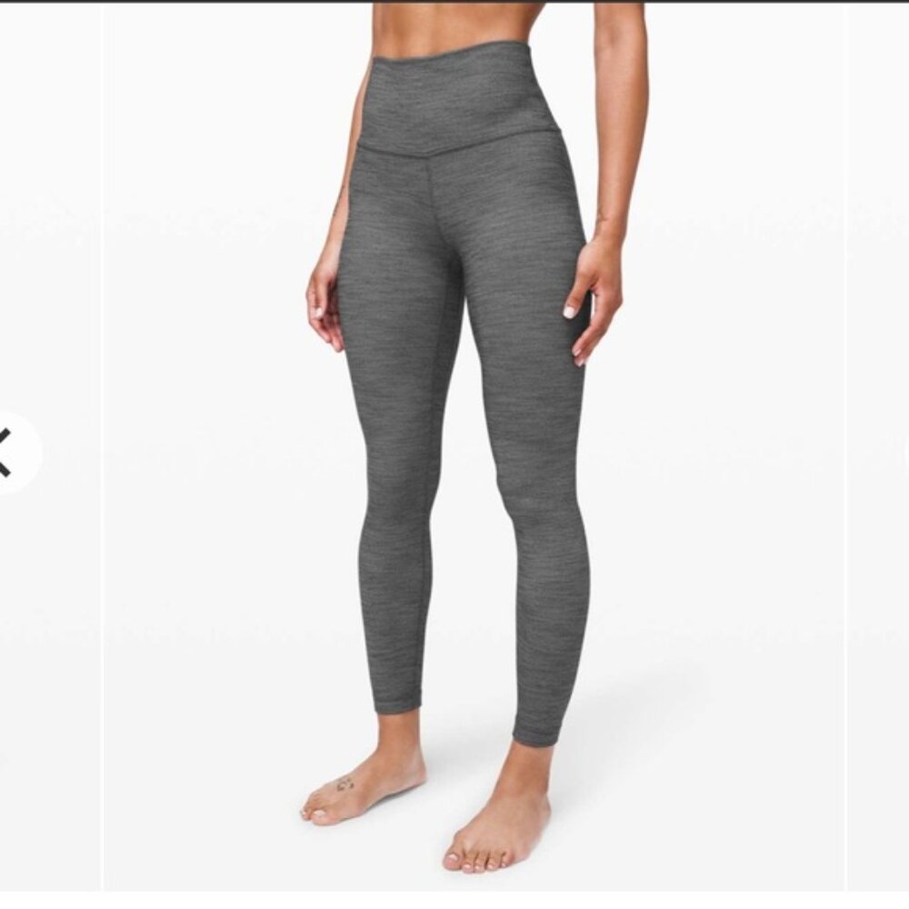 Lululemon Align Pant II 25" Mini Heathered Herringbone Black and White - Picture 4 of 11